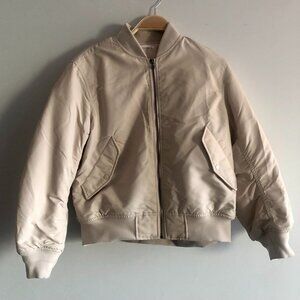 UNIQLO CREAM BOMBER JACKET SZ SMALL S